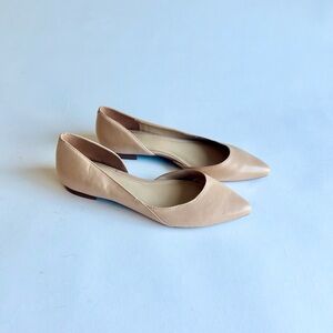 Marc Fisher Cream Leather Point Toe Rubber Outsole Flats size 6